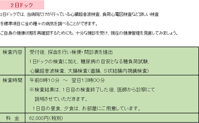 人間ドック - スケジュール2